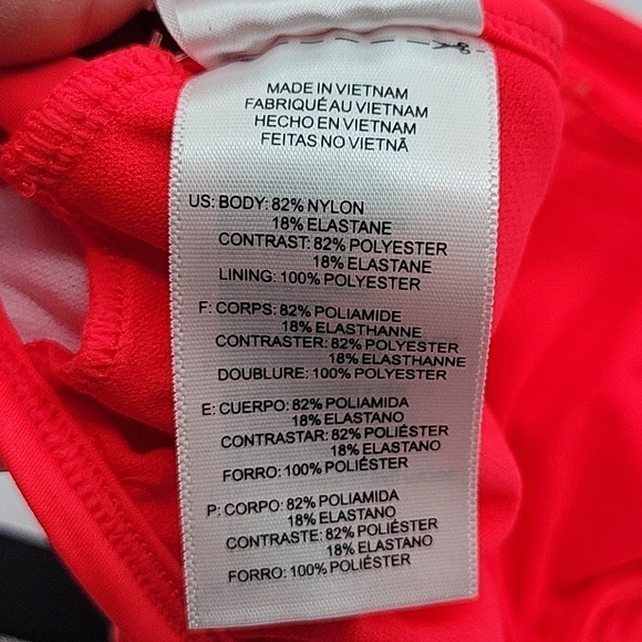 Adidas Cross Back Triangle bikini Top Neon Red & White 8 - Picture 12 of 15